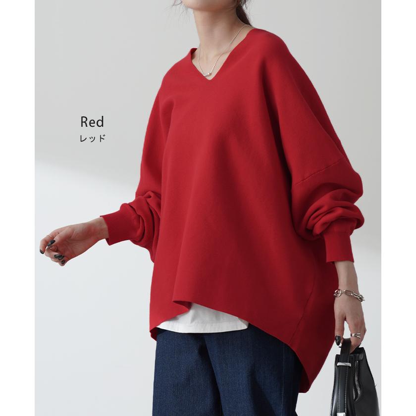 ニット ドルマンスリーブ レディース 体型カバー ティーシャツ 綿100 チュニック 2411sl | HUG.U | 30