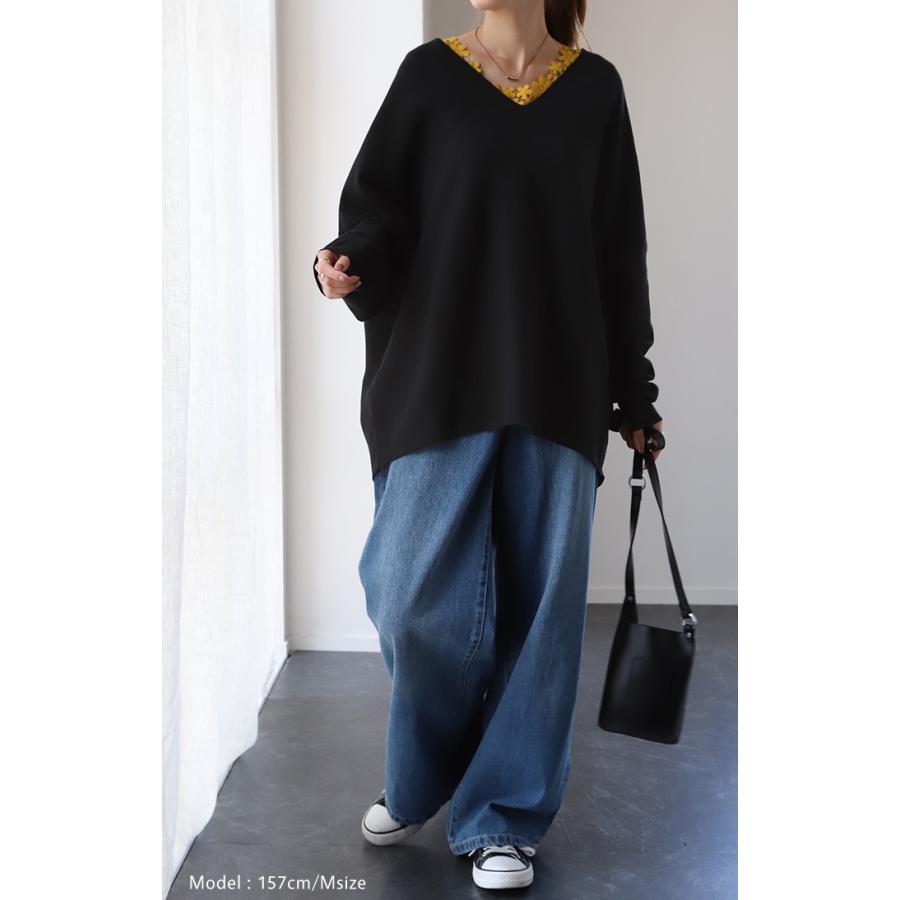 ニット ドルマンスリーブ レディース 体型カバー ティーシャツ 綿100 チュニック 2411sl | HUG.U | 18