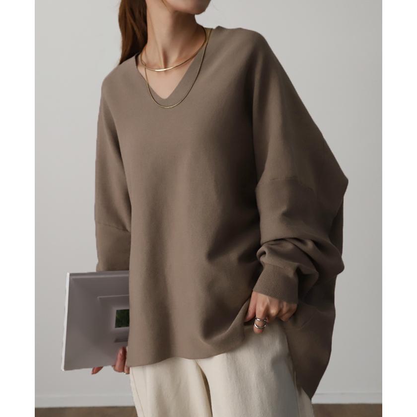 ニット ドルマンスリーブ レディース 体型カバー ティーシャツ 綿100 チュニック 2411sl | HUG.U | 19