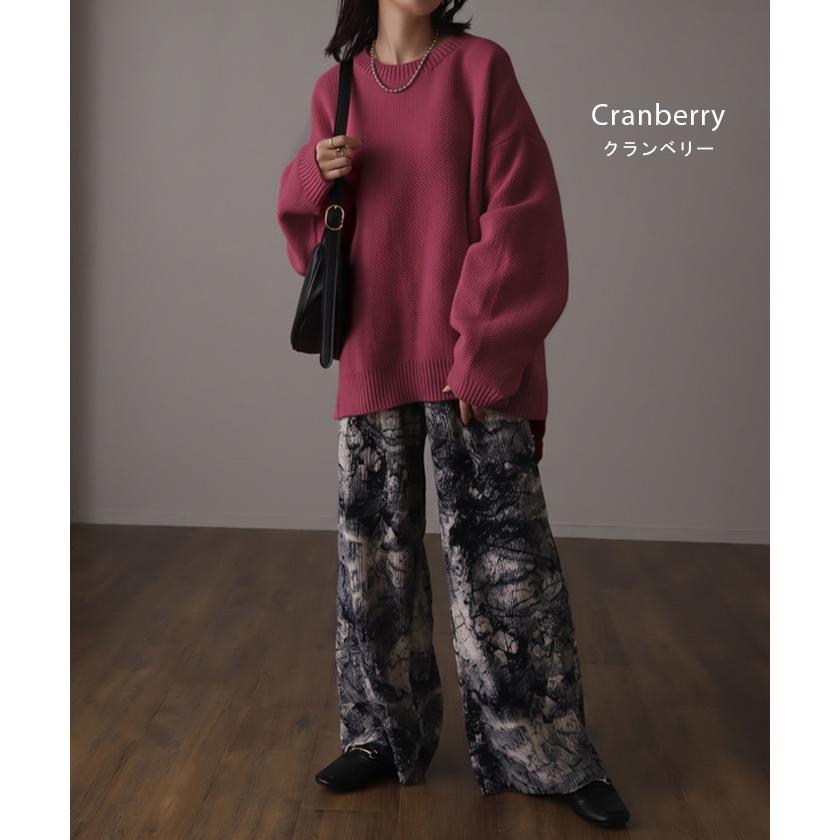 ニット プルオーバー レディース セーター トップス 長袖 チクチクしない 肉厚 温かい 体型カバー ゆったり タイムセールSW2 | HUG.U | 24