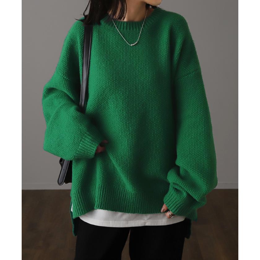 ニット プルオーバー レディース セーター トップス 長袖 チクチクしない 肉厚 温かい 体型カバー ゆったり タイムセールSW2 | HUG.U | 10