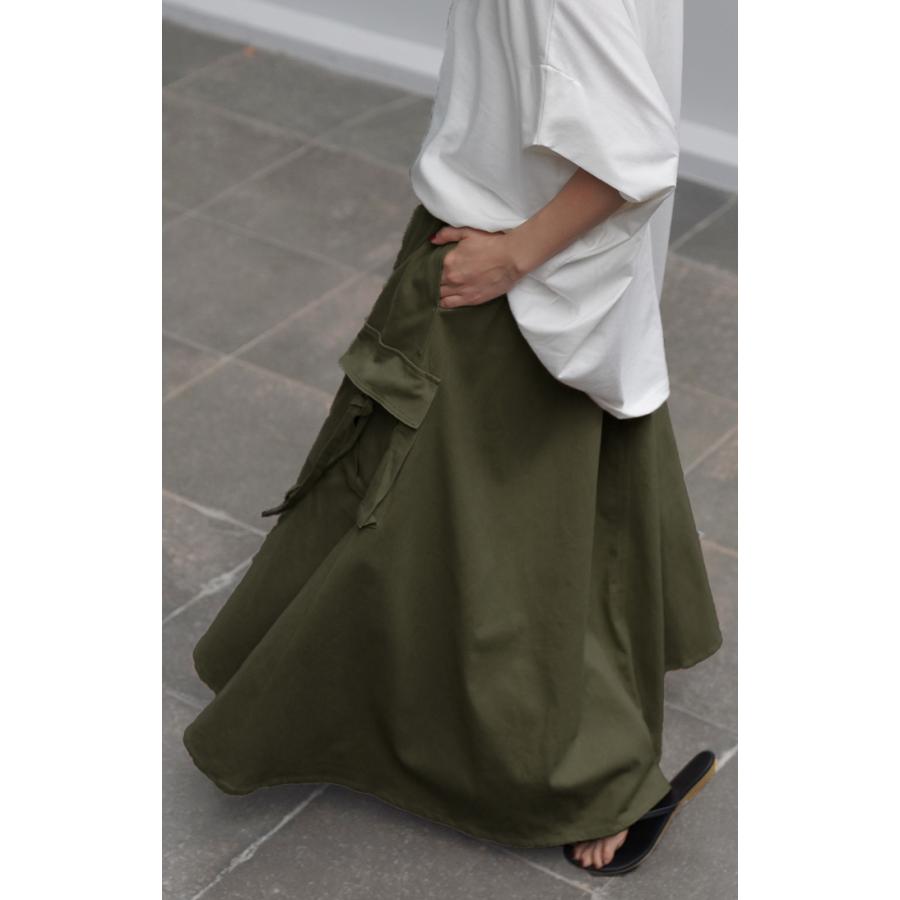 スカート Aライン ポケット チノスカート Aラインスカート レディース フレア ボトムス ロングスカート | HUG.U | 16