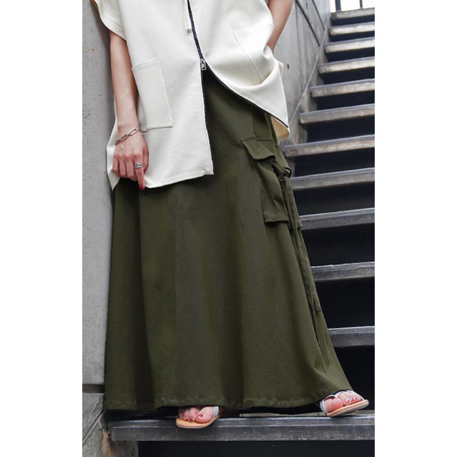 スカート Aライン ポケット チノスカート Aラインスカート レディース フレア ボトムス ロングスカート | HUG.U | 06