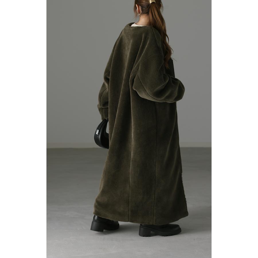 ボアコート ロング  ボアパーカー レディース ボア コート アウター ロングコート ブルゾン ボアジャケット 2411sl | HUG.U | 08