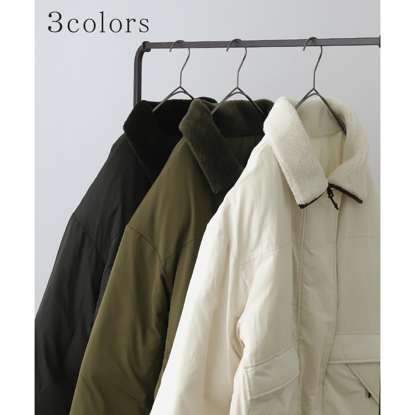 アウター リバーシブル 中綿 コート 暖か ダウン ベンチコート スタンドカラー OUTER2410 | HUG.U | 11