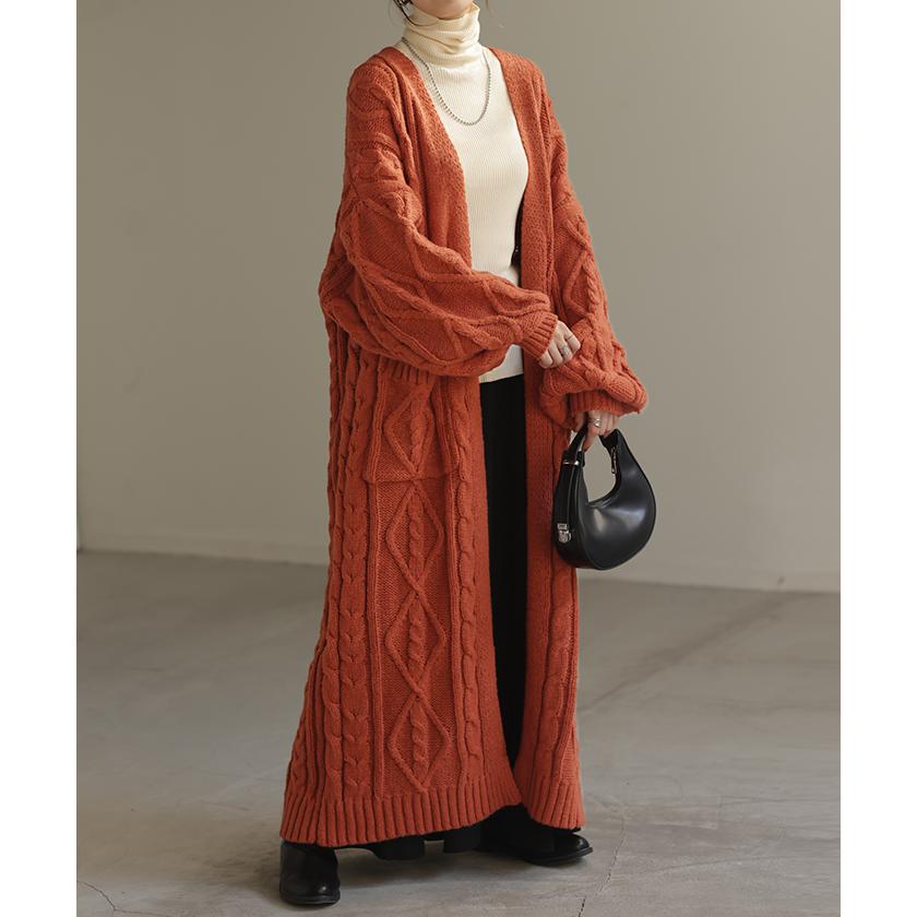 カーディガン ニットカーディガン ロングカーディガン ロング マキシ ニット ロングカーデ アウター2 | HUG.U | 11