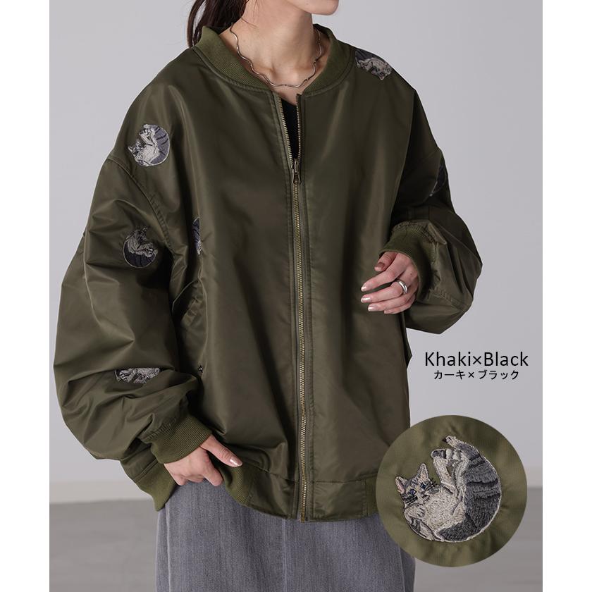 アウター リバーシブル MA-1 ジャンパー レディース チュニック ロングMA-1 ミリタリーコート ミリタリー OUTER2410 | HUG.U | 16