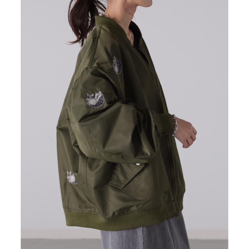 アウター リバーシブル MA-1 ジャンパー レディース チュニック ロングMA-1 ミリタリーコート ミリタリー OUTER2410 | HUG.U | 07