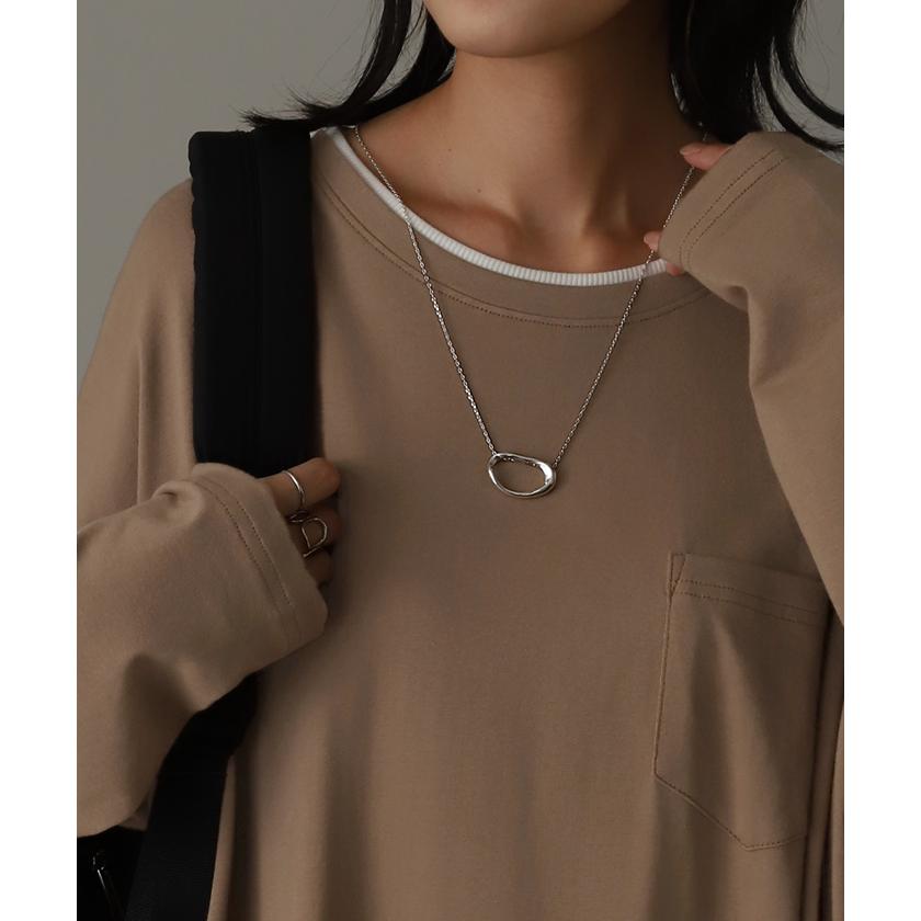 ワンピース レイヤード レディース カットソー 長袖 ワンピ リブ Tシャツワンピース ロングワンピース 2411sl | HUG.U | 16