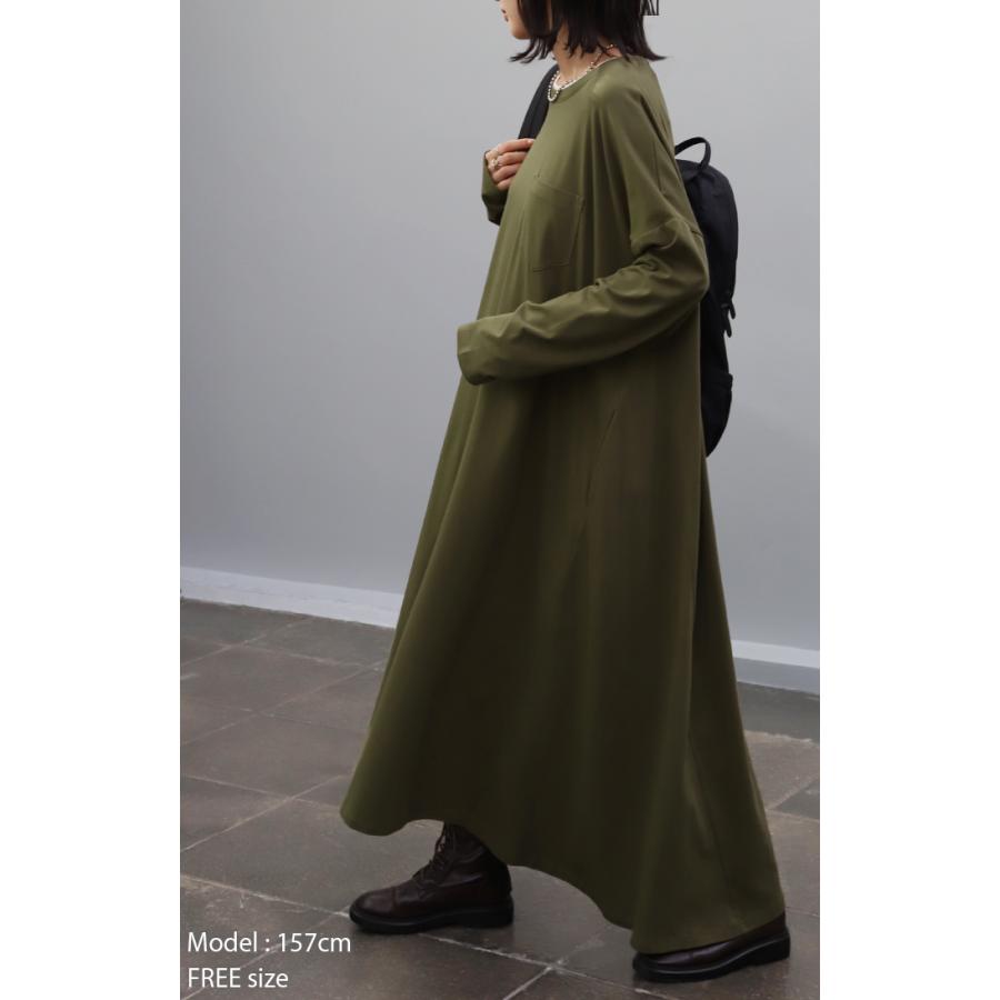 ワンピース レイヤード レディース カットソー 長袖 ワンピ リブ Tシャツワンピース ロングワンピース 2411sl | HUG.U | 07