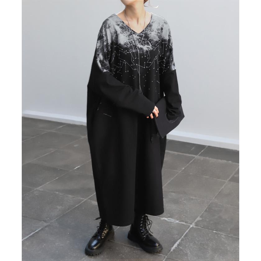 ワンピース 体型カバー レディース コクーン スウェットワンピ スウェットワンピース ロング ロングワンピ | HUG.U | 05