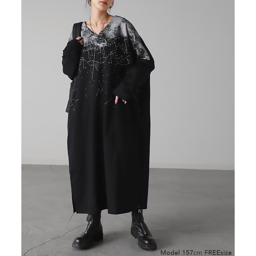 ワンピース 体型カバー レディース コクーン スウェットワンピ スウェットワンピース ロング ロングワンピ | HUG.U | 08