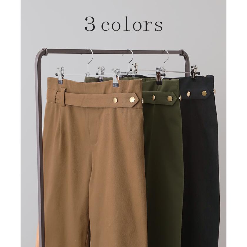 パンツ ベイカーパンツ レディース ゴム ストレッチ ストレート ワイドパンツ ワイド 大きいサイズ ボトムス | HUG.U | 12