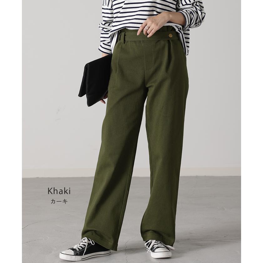 パンツ ベイカーパンツ レディース ゴム ストレッチ ストレート ワイドパンツ ワイド 大きいサイズ ボトムス | HUG.U | 15