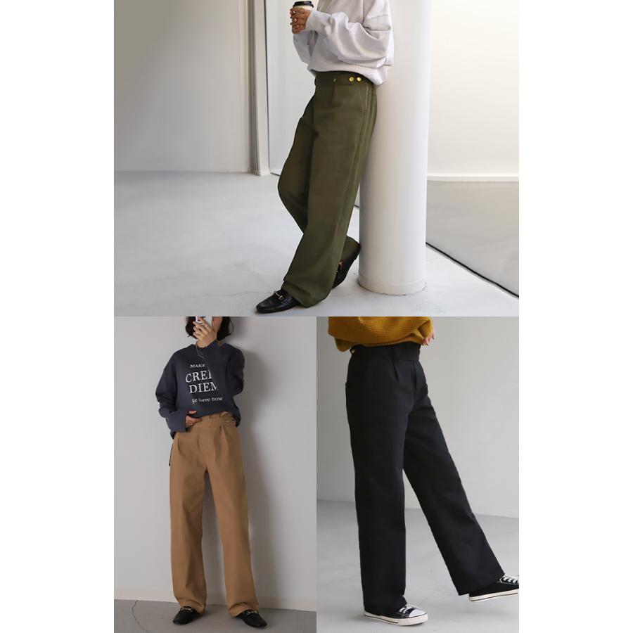 パンツ ベイカーパンツ レディース ゴム ストレッチ ストレート ワイドパンツ ワイド 大きいサイズ ボトムス | HUG.U | 21