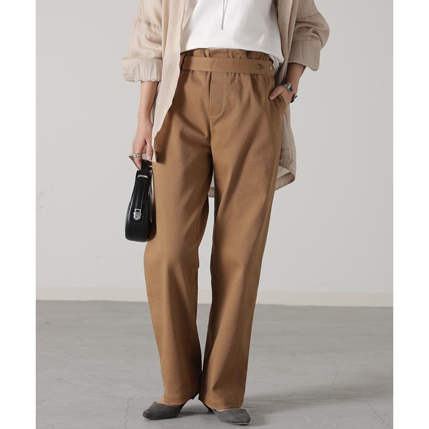 パンツ ベイカーパンツ レディース ゴム ストレッチ ストレート ワイドパンツ ワイド 大きいサイズ ボトムス | HUG.U | 07