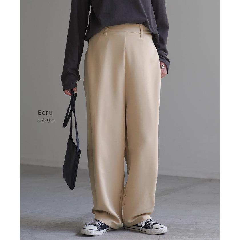 HUG.U パンツ タックパンツ レディース タック ワイドパンツ