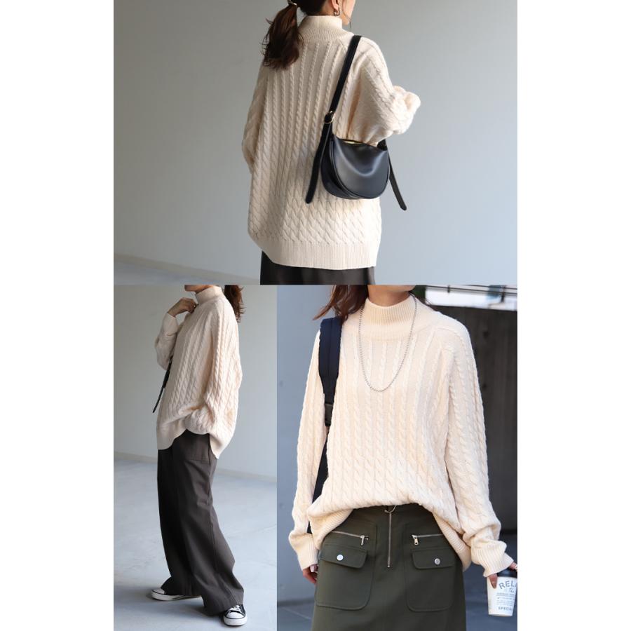 ニット ケーブル ニット タートルネック タートルニット レディース セーター トップス ケーブルニット | HUG.U | 17