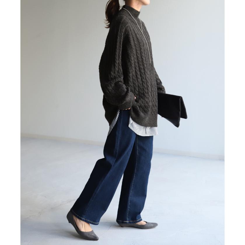 ニット ケーブル ニット タートルネック タートルニット レディース セーター トップス ケーブルニット | HUG.U | 19