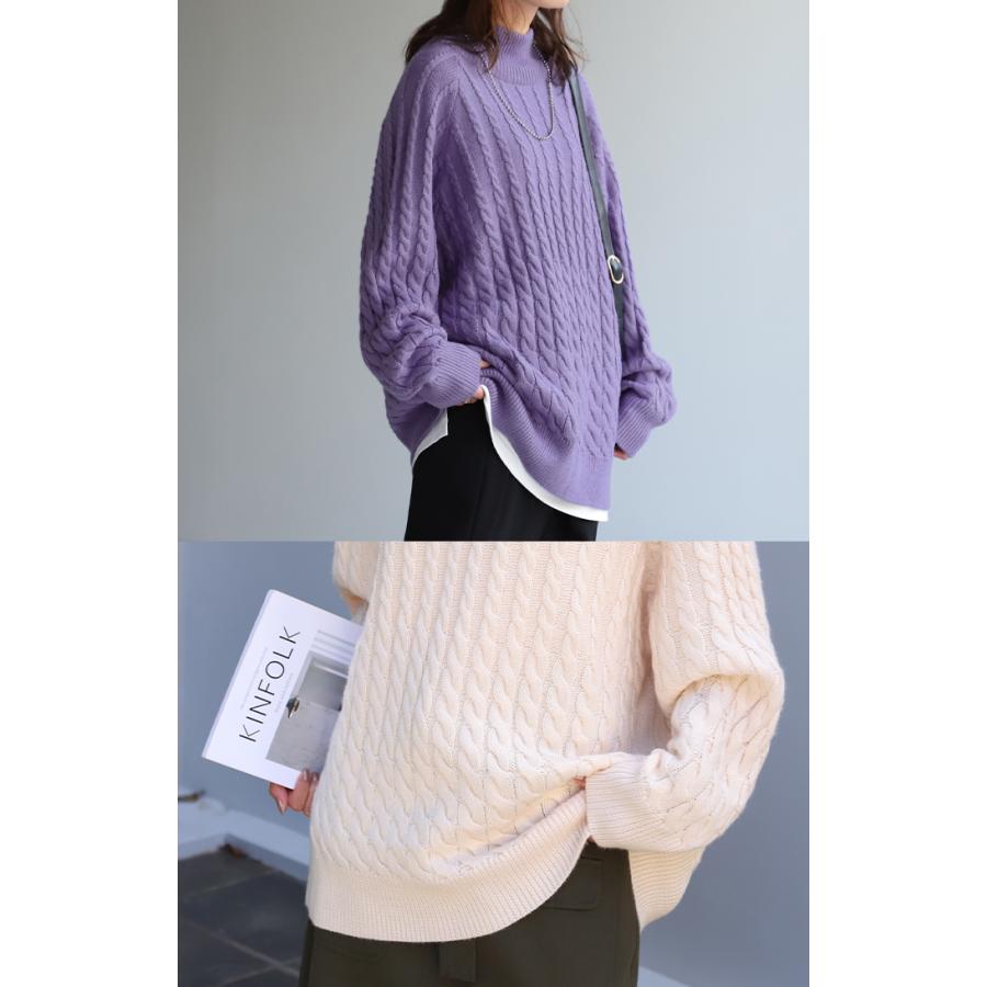 ニット ケーブル ニット タートルネック タートルニット レディース セーター トップス ケーブルニット | HUG.U | 05