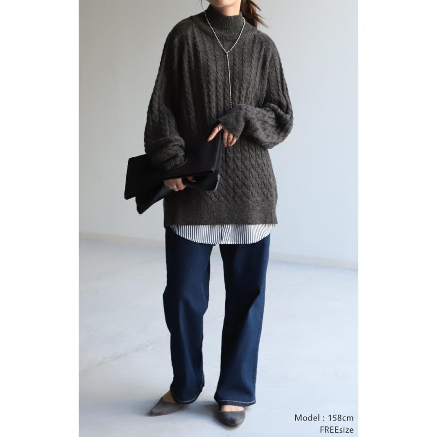 ニット ケーブル ニット タートルネック タートルニット レディース セーター トップス ケーブルニット | HUG.U | 06