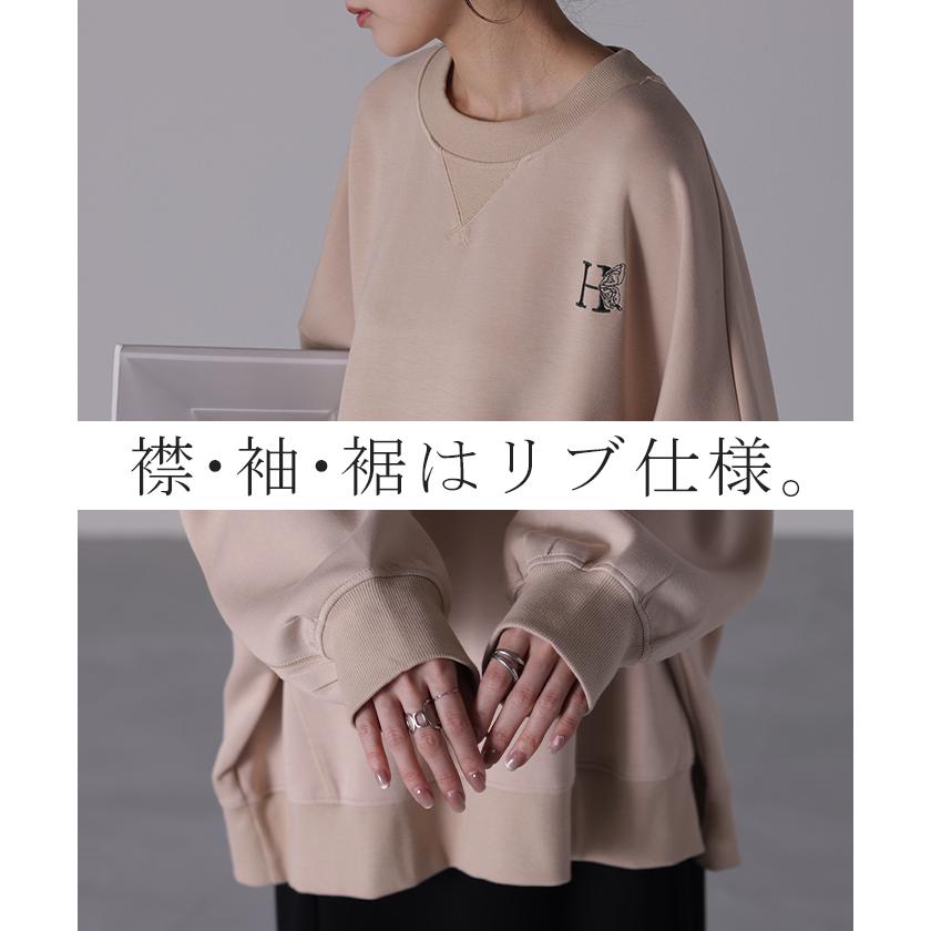 HUG.U スウェット 刺繍 レディース トレーナー トップス 体型 HUG.U スウェット 刺繍 レディース トレーナー トップス 体型