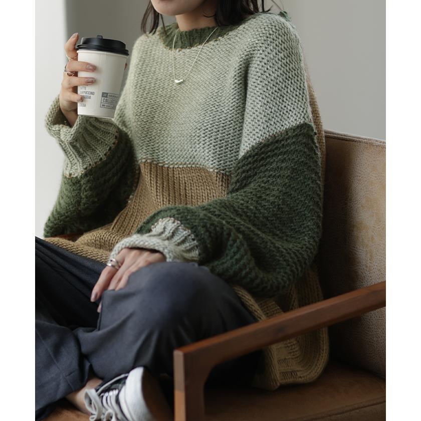 ニット レディース ハンドメイド セーター トップス ローケージ ローケージニット モヘア チュニック | HUG.U | 13