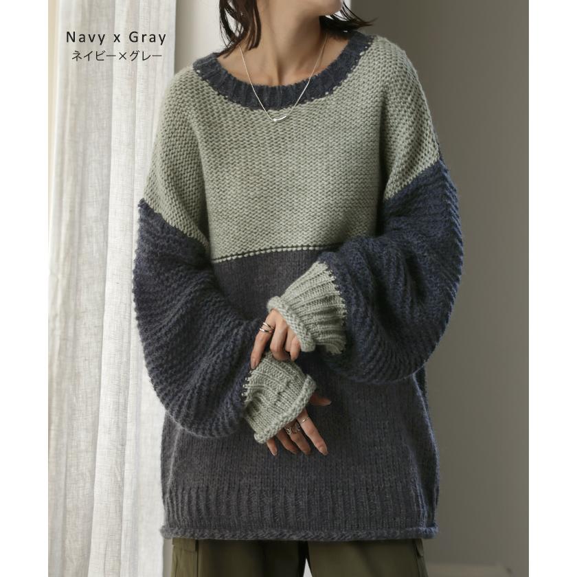 ニット レディース ハンドメイド セーター トップス ローケージ ローケージニット モヘア チュニック | HUG.U | 18