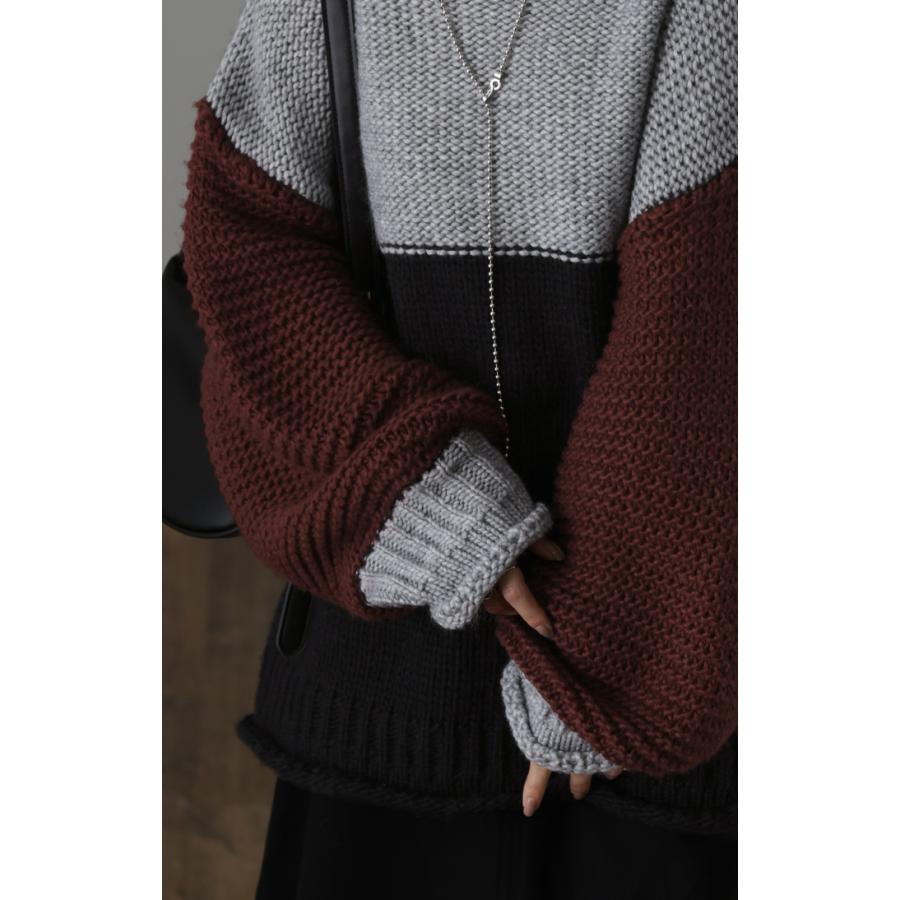 ニット レディース ハンドメイド セーター トップス ローケージ ローケージニット モヘア チュニック | HUG.U | 21