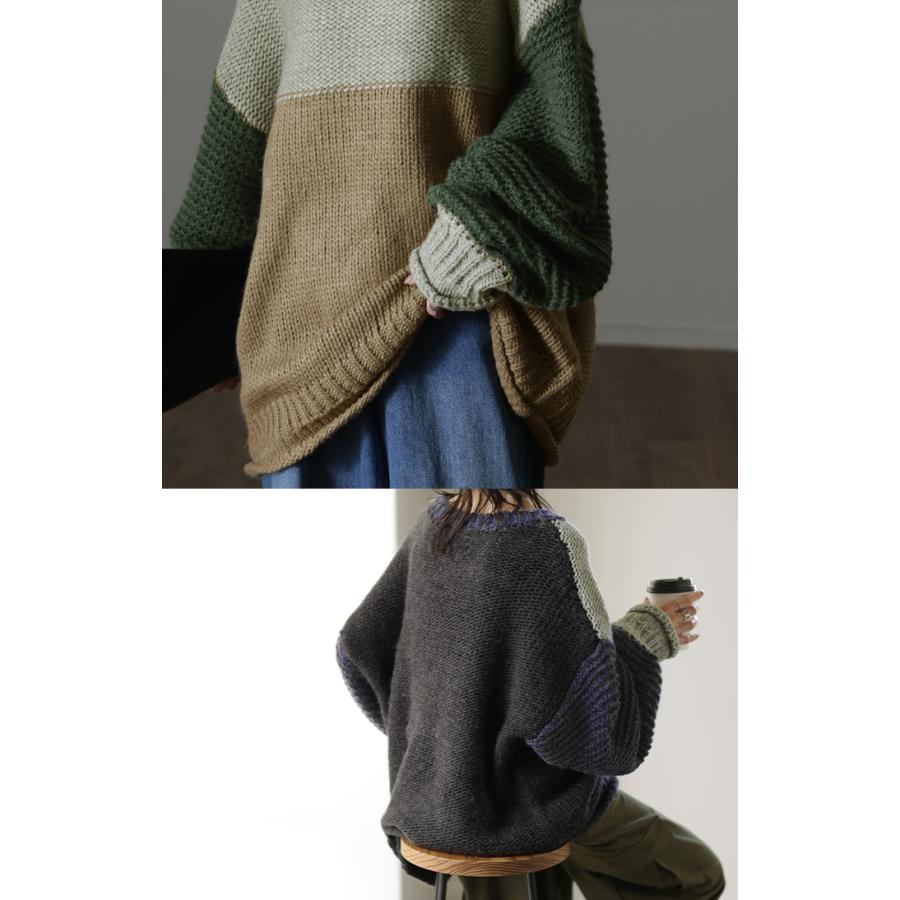 ニット レディース ハンドメイド セーター トップス ローケージ ローケージニット モヘア チュニック | HUG.U | 06