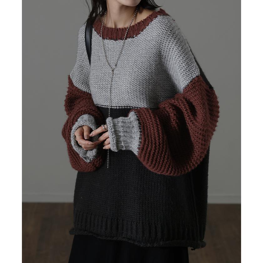 ニット レディース ハンドメイド セーター トップス ローケージ ローケージニット モヘア チュニック | HUG.U | 07