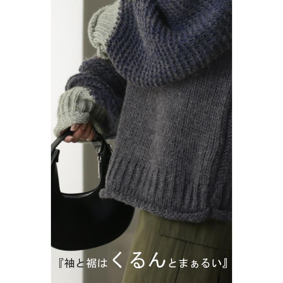 ニット レディース ハンドメイド セーター トップス ローケージ ローケージニット モヘア チュニック | HUG.U | 09