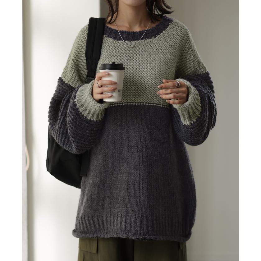 ニット レディース ハンドメイド セーター トップス ローケージ ローケージニット モヘア チュニック | HUG.U | 10