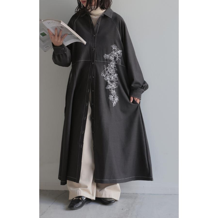 HUG.U ワンピース ワンピ シャツ お洒落 刺繍 シャツワンピ