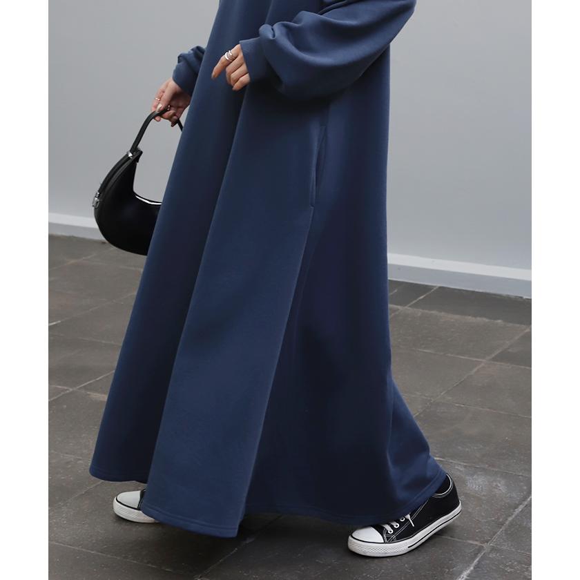 ワンピース 刺繍 ロングワンピース レディース ロゴスウェット ロング ロングワンピ マキシ 長袖 スウェット タイムセールSW2 | HUG.U | 12