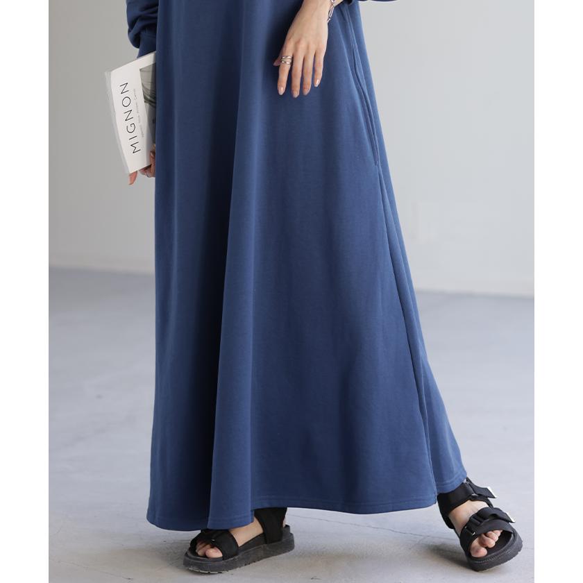 ワンピース 刺繍 ロングワンピース レディース ロゴスウェット ロング ロングワンピ マキシ 長袖 スウェット タイムセールSW2 | HUG.U | 12