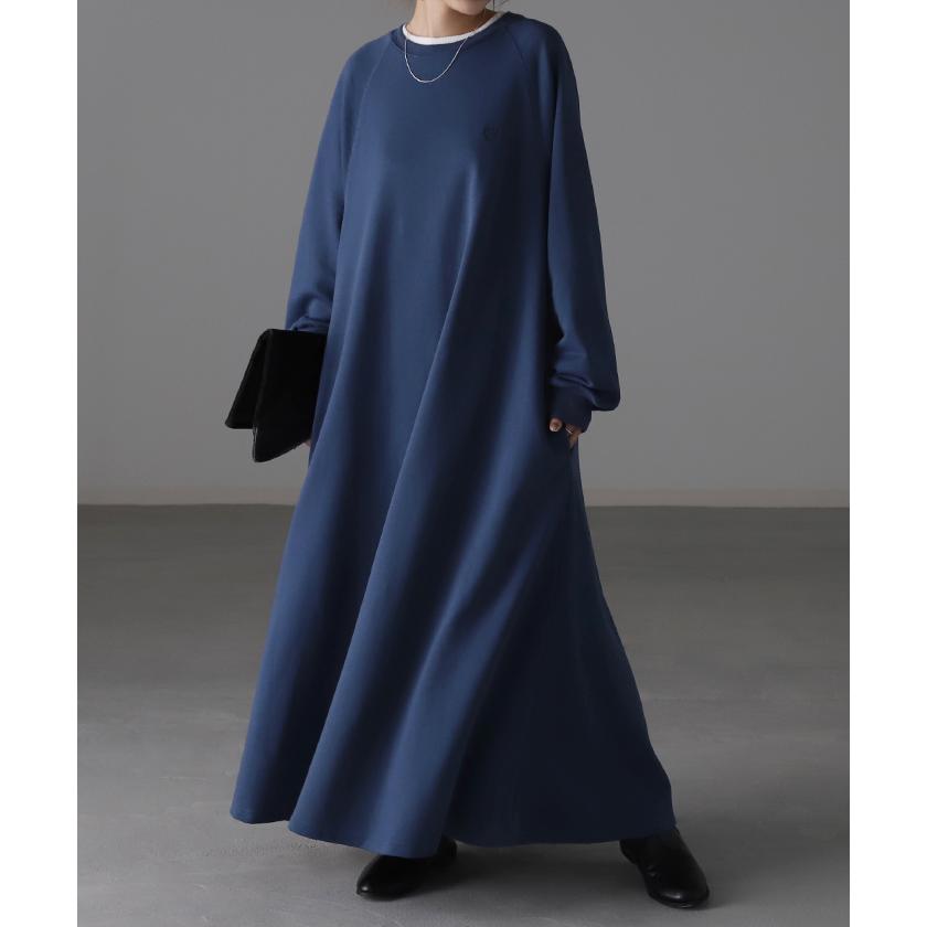 ワンピース 刺繍 ロングワンピース レディース ロゴスウェット ロング ロングワンピ マキシ 長袖 スウェット タイムセールSW2 | HUG.U | 07