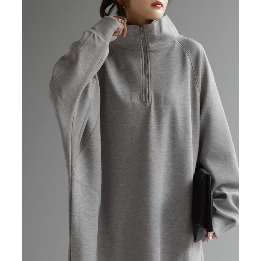 ワンピース ハーフジップ ロングワンピース レディース ロング ロングワンピ マキシ Aライン 長袖 スウェット タイムセールSW2 | HUG.U | 19