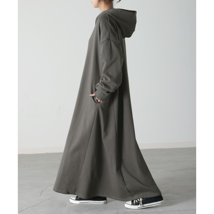 HUG.U ワンピース ワンピ 体型カバー パーカーワンピース A