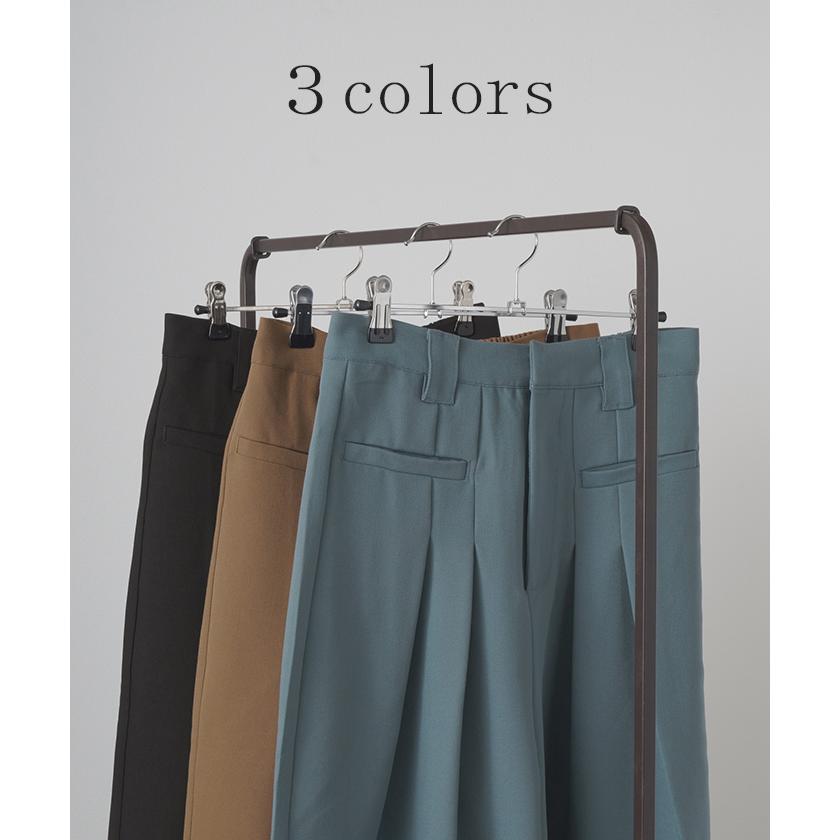 パンツ ワイド ボトムス レディース ボトムス ボトム ズボン ずぼん ワイドパンツ タック タックパンツ ゴム ウエストゴム ポケット ガウチョ バギー | HUG.U | 12