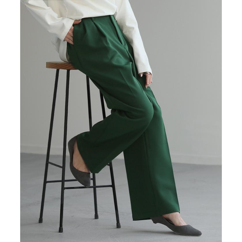 パンツ タックパンツ レディース タック ワイドパンツ ワイド ロング 大きいサイズ ボトム 体型カバー | HUG.U | 18