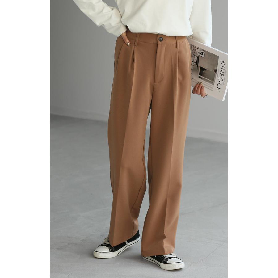 パンツ タックパンツ レディース タック ワイドパンツ ワイド ロング 大きいサイズ ボトム 体型カバー | HUG.U | 20