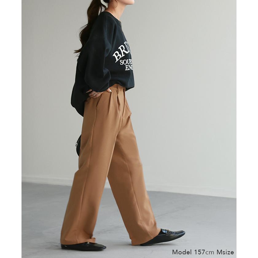 パンツ タックパンツ レディース タック ワイドパンツ ワイド ロング 大きいサイズ ボトム 体型カバー | HUG.U | 05