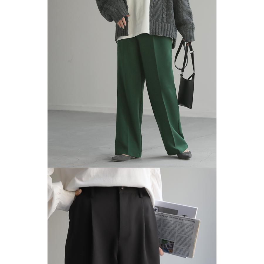 パンツ タックパンツ レディース タック ワイドパンツ ワイド ロング 大きいサイズ ボトム 体型カバー | HUG.U | 06