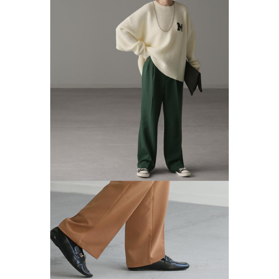 パンツ タックパンツ レディース タック ワイドパンツ ワイド ロング 大きいサイズ ボトム 体型カバー | HUG.U | 09