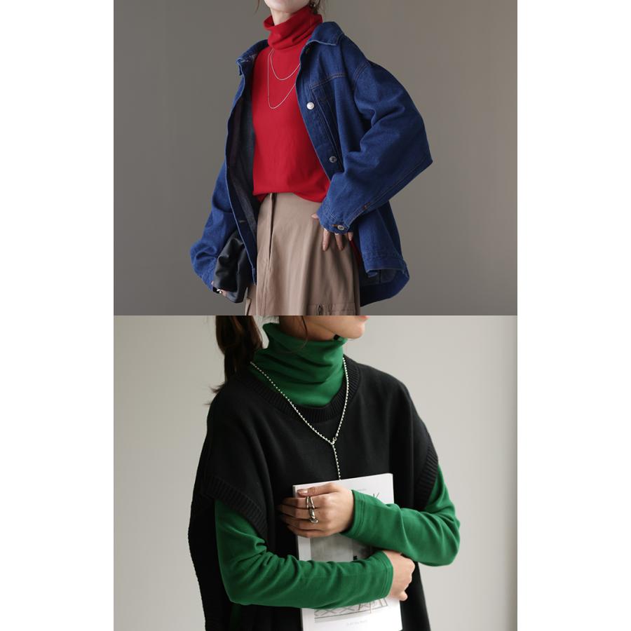カットソー オフタートル インナー レディース タートルネック トップス ハイネック プルオーバー レイヤード | HUG.U | 15