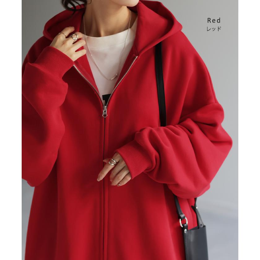 パーカー 体型カバー  刺繍 アウター レディース ライトアウター トップス 刺繍パーカー フーディー ビッグ | HUG.U | 24