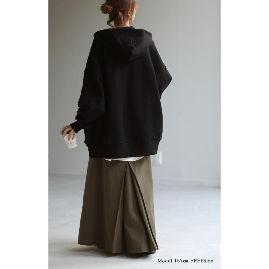 パーカー 体型カバー  刺繍 アウター レディース ライトアウター トップス 刺繍パーカー フーディー ビッグ | HUG.U | 14