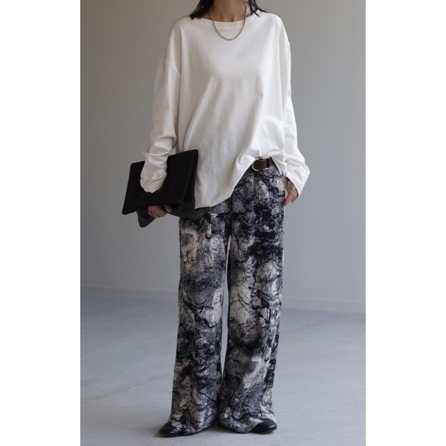 リブパンツ セルフカット プリーツ ワイドパンツ レディース ボトムス パンツ リブ カットオフ フリーカット 裾 高身長 カット | HUG.U | 13