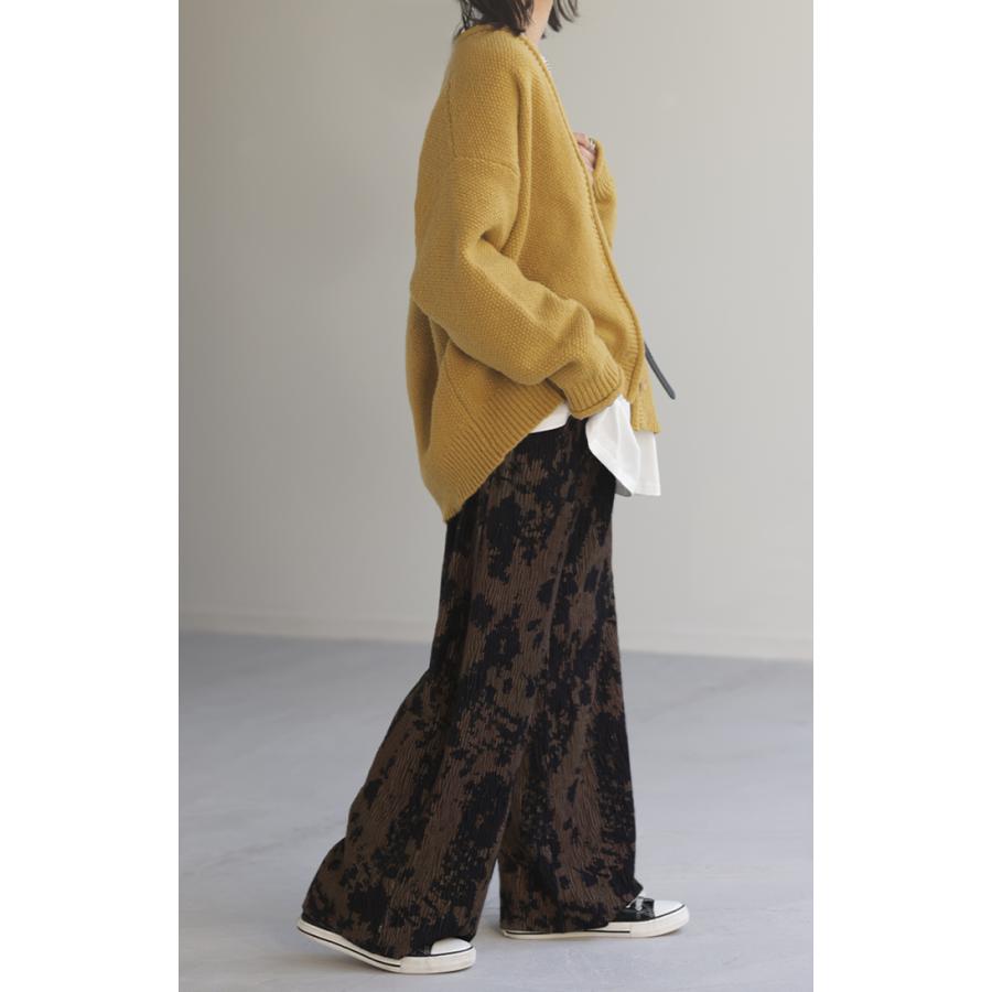 リブパンツ セルフカット プリーツ ワイドパンツ レディース ボトムス パンツ リブ カットオフ フリーカット 裾 高身長 カット | HUG.U | 15